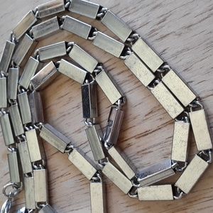 Rectangular Silver Snake Chain Necklace JJ108